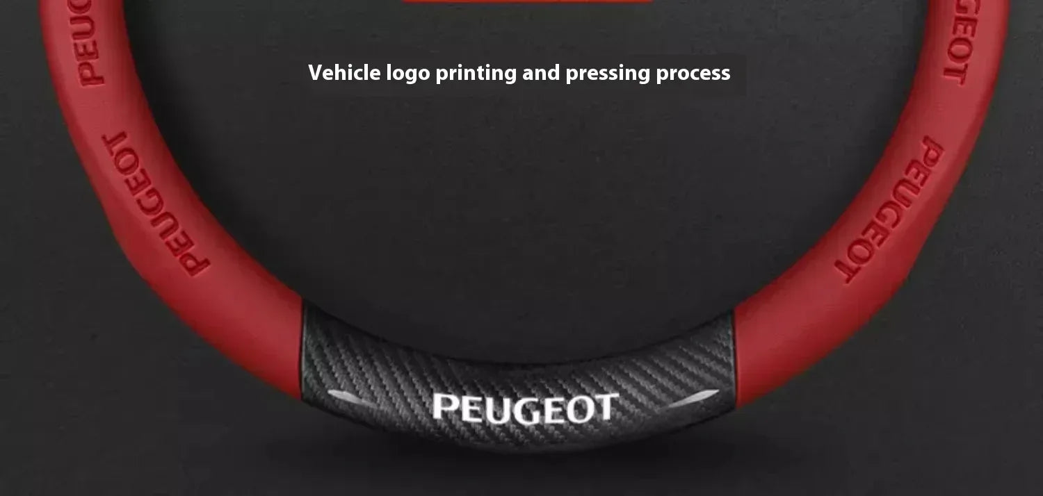 Peugeot Carbon Fiber Leather Steering Wheel Cover