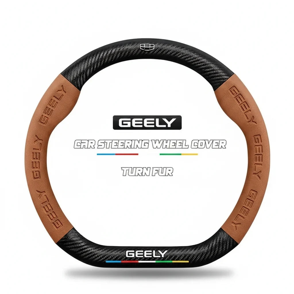 Geely Carbon Fiber Suede Steering Wheel Cover