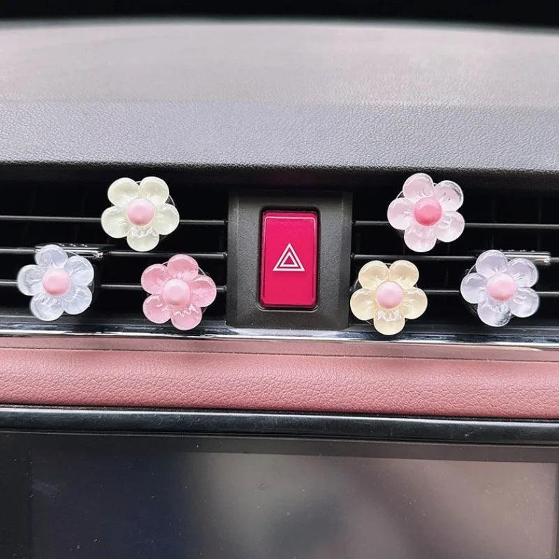 6pcs Flower Aromatherapy Car Air Vent Clips - Colorful Auto Fresheners