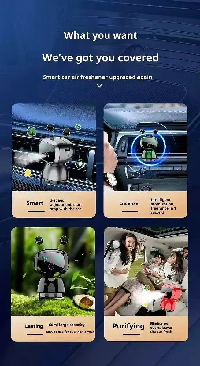 AutoTech Robot Car Aromatherapy Diffuser - LED Air Freshener