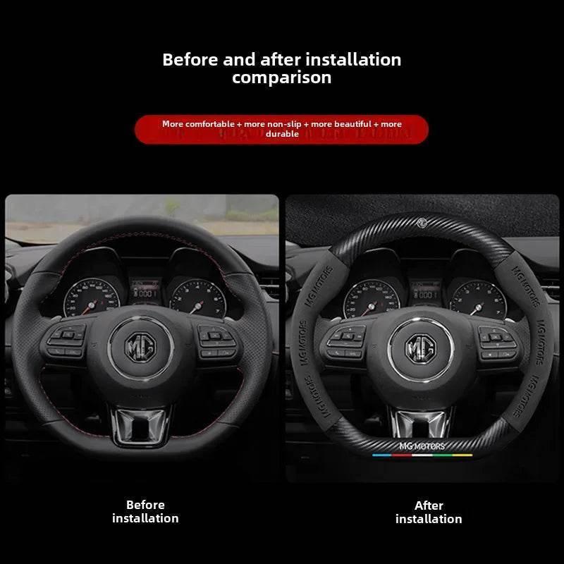 MG Carbon Fiber & Suede Steering Wheel Cover
