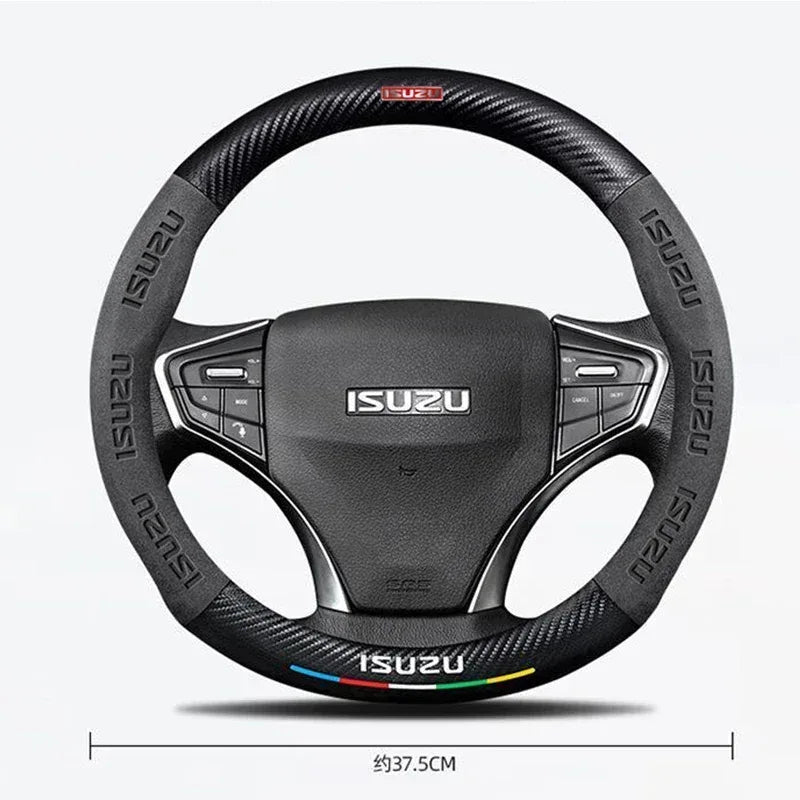 Isuzu Suede Carbon Fiber Steering Wheel Cover