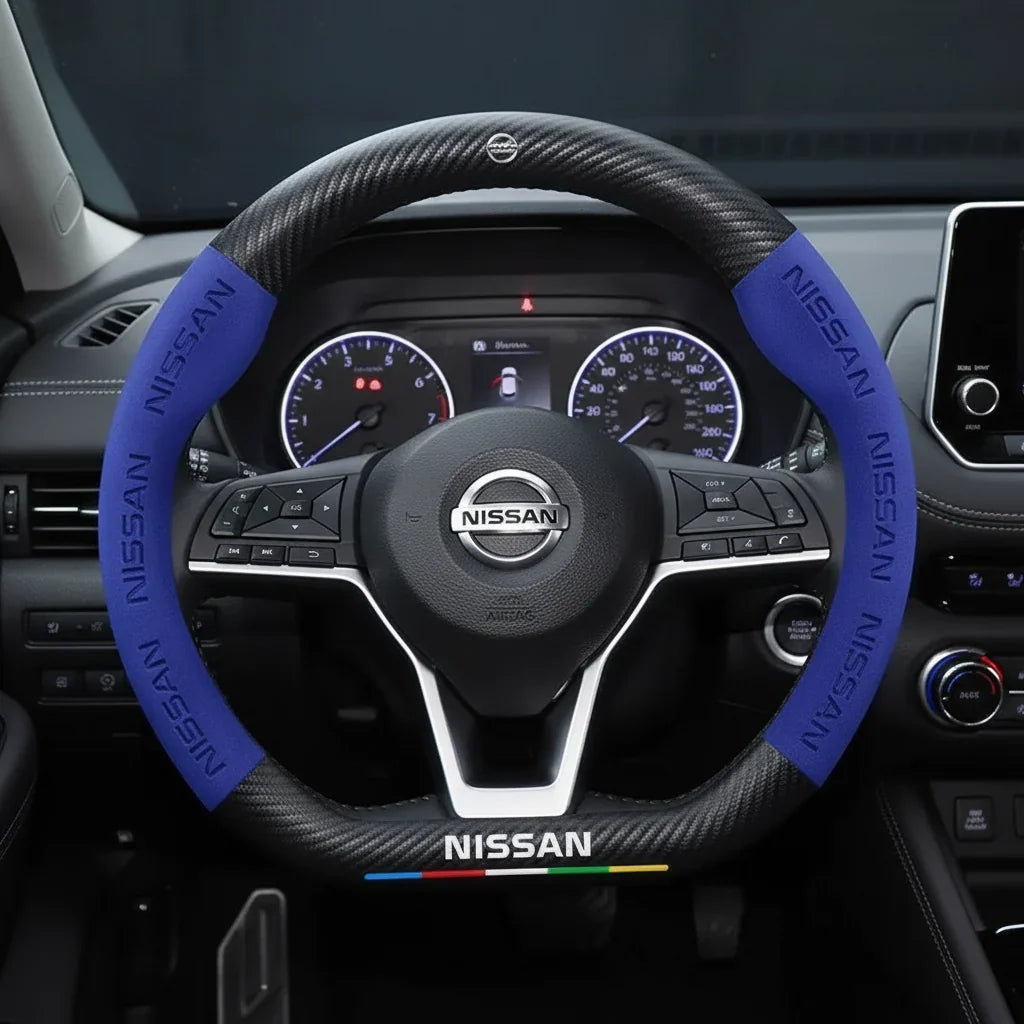 Nissan Carbon Fiber Suede Steering Wheel Cover