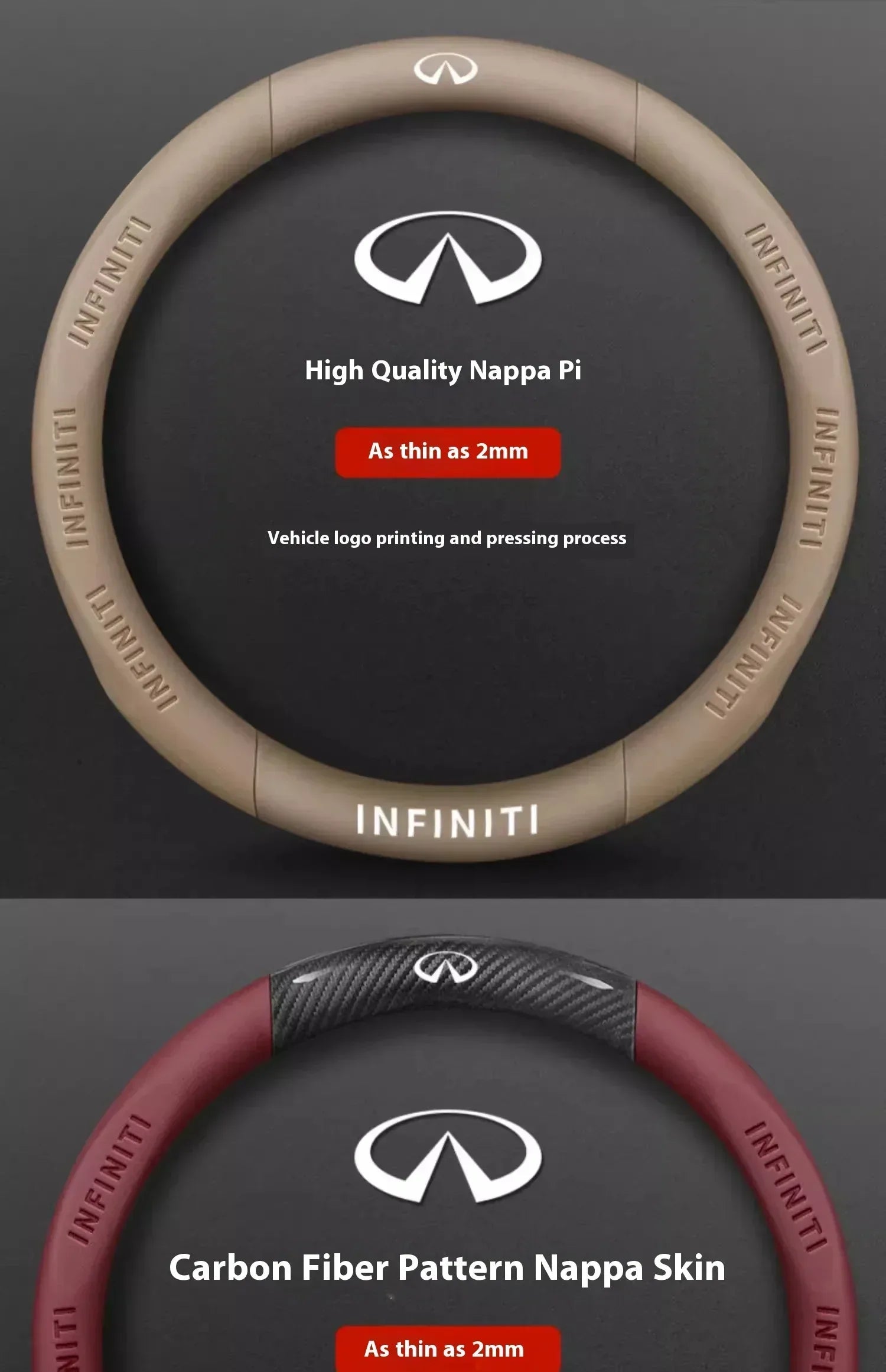 Infiniti Carbon Fiber Leather Steering Wheel Cover