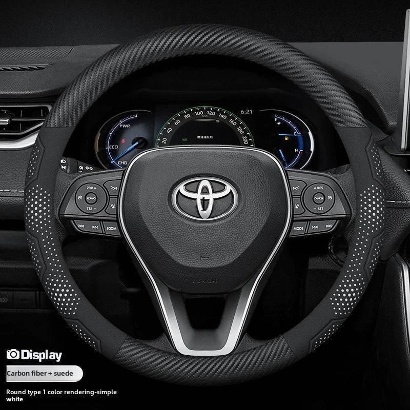 Toyota Carbon Fiber Leather Steering Wheel Cover
