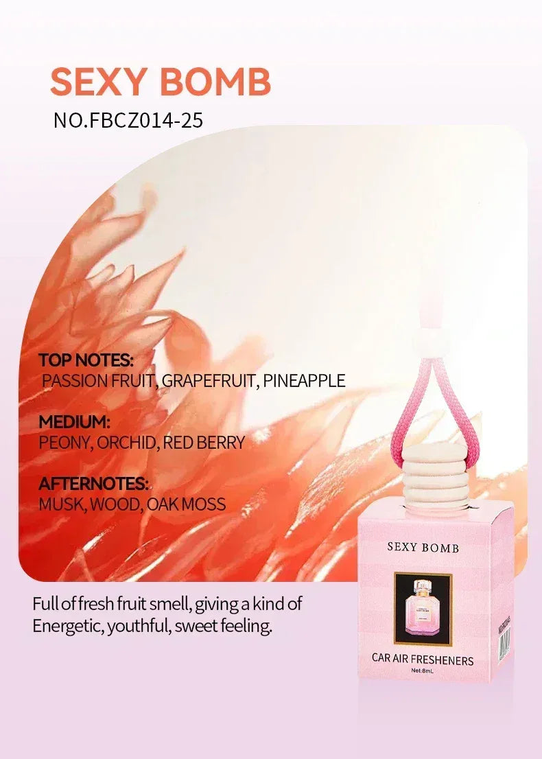 Pink Hanging Car Air Freshener Perfume Pendant