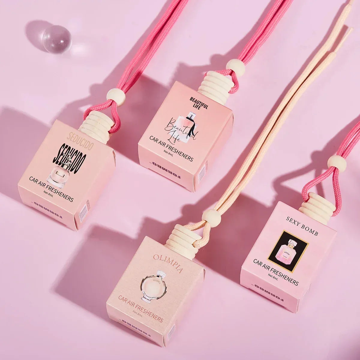 Pink Hanging Car Air Freshener Perfume Pendant