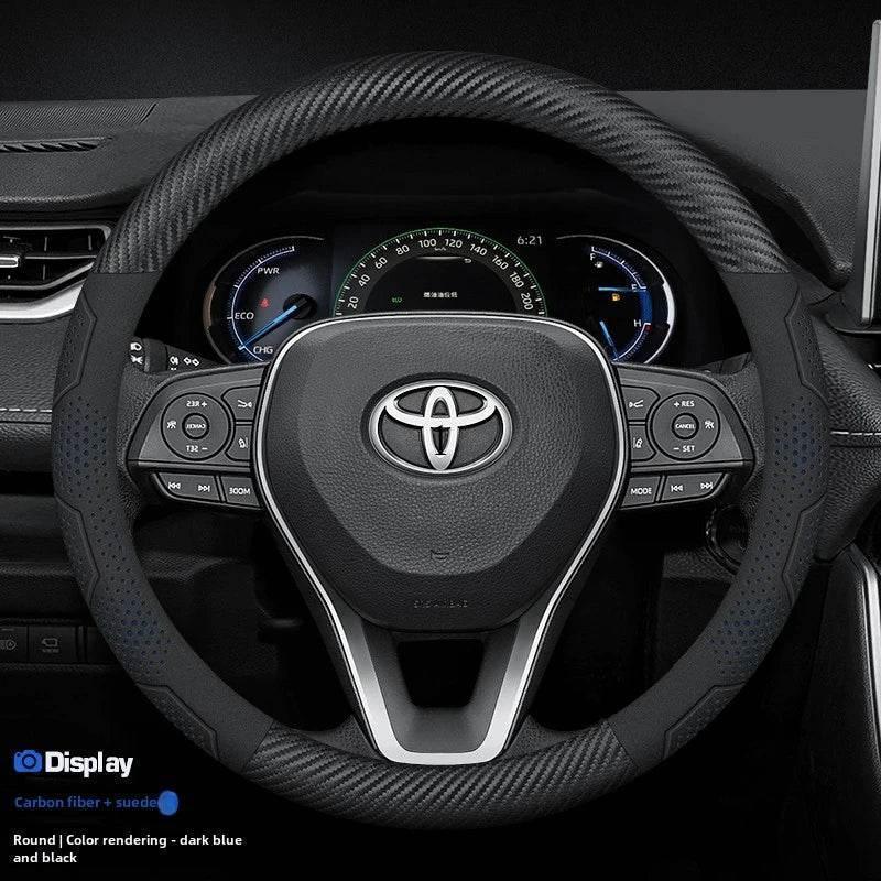 Toyota Carbon Fiber Leather Steering Wheel Cover