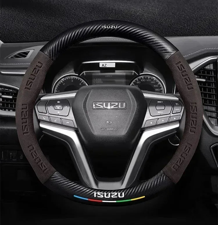 Isuzu Suede Carbon Fiber Steering Wheel Cover