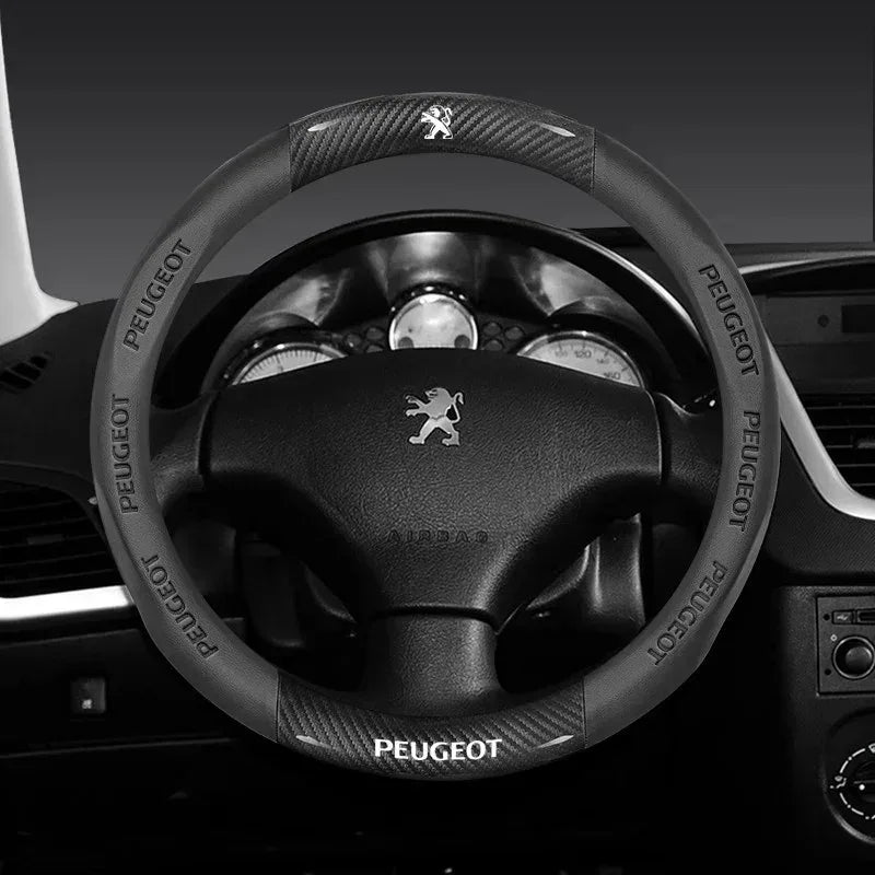 Peugeot Carbon Fiber Leather Steering Wheel Cover