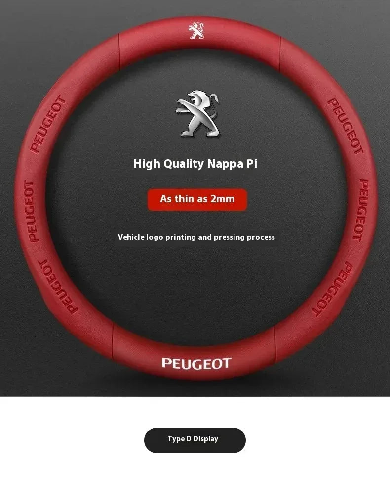 Peugeot Carbon Fiber Leather Steering Wheel Cover