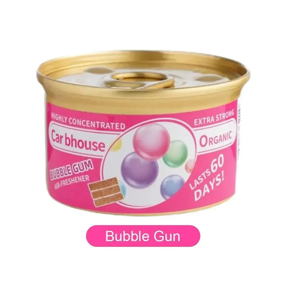 Bubble Gum Scent Car Air Freshener Organic Can Odor Eliminator