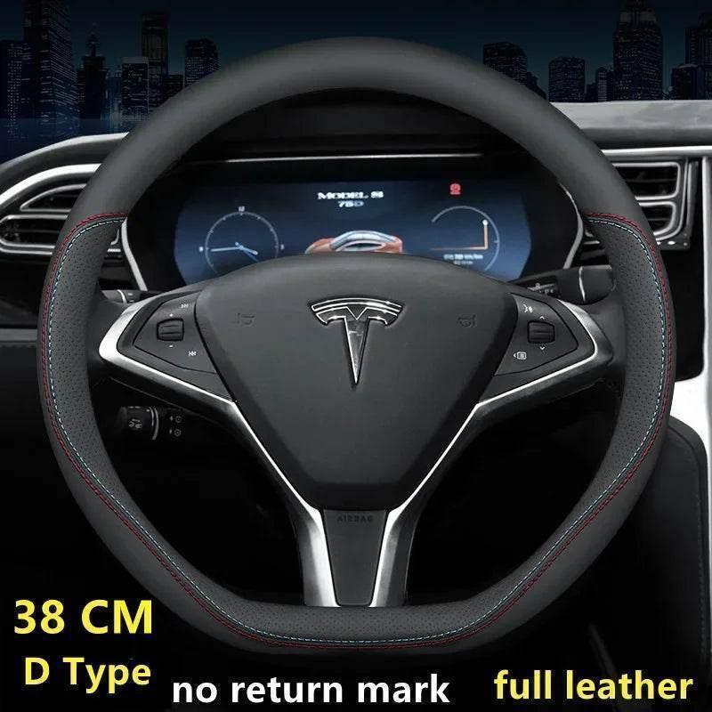 Tesla Premium Leather Steering Wheel Cover