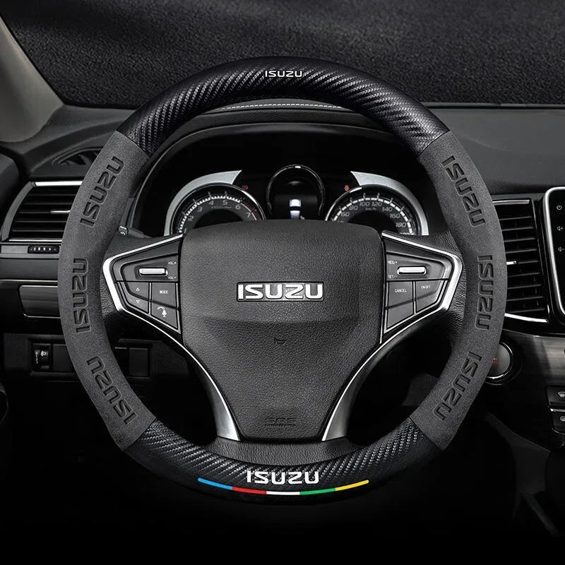 Isuzu Suede Carbon Fiber Steering Wheel Cover