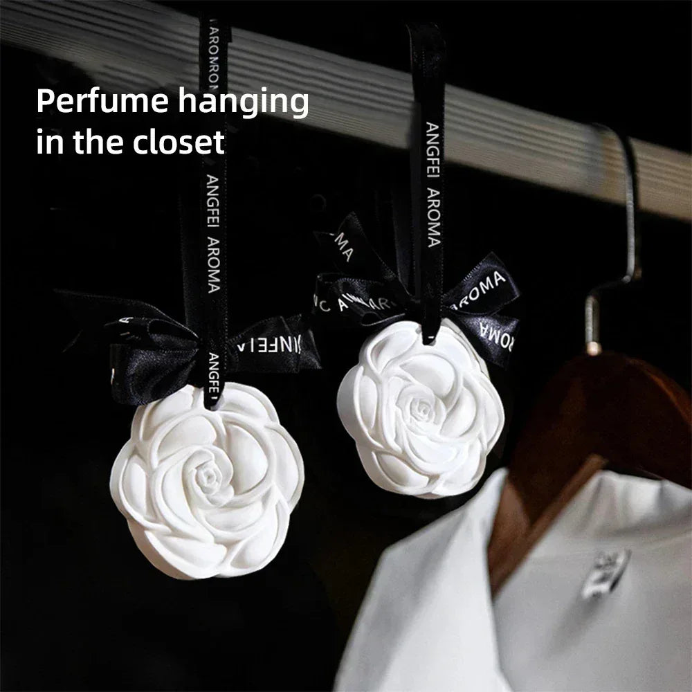 White Flower Hanging Car Air Freshener Perfume