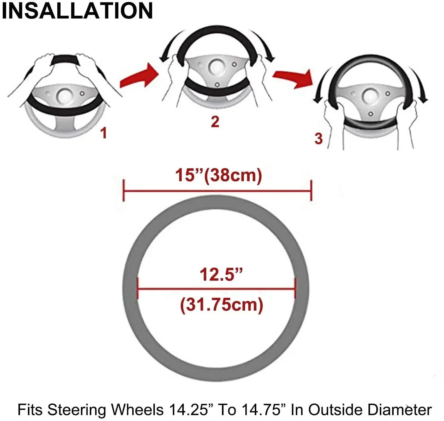 Diamond Crown Plush Winter Fur Steering Wheel Cover