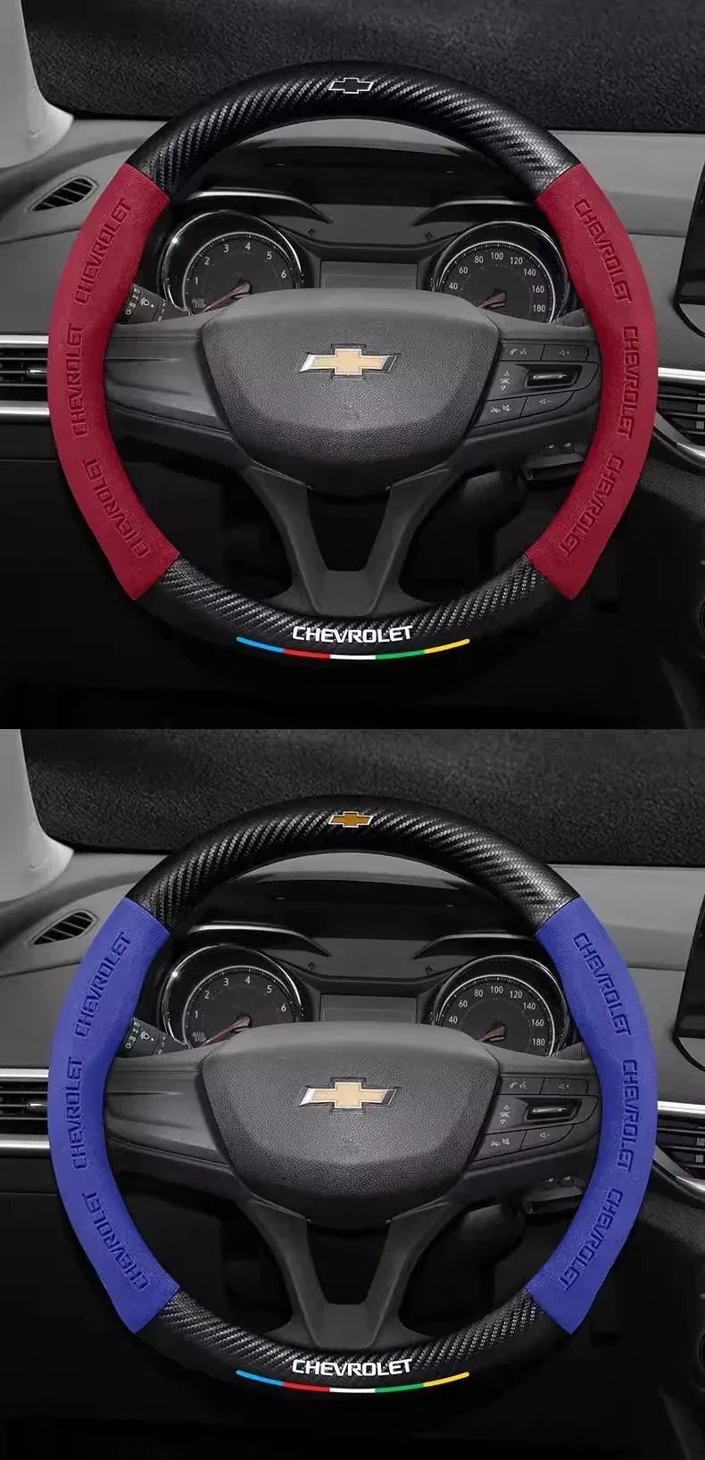 Chevrolet Suede Carbon Fiber Steering Wheel Cover