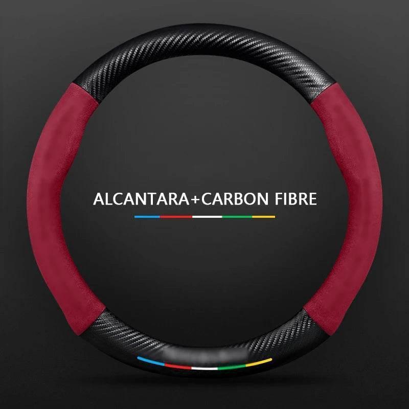 Mercedes Benz Carbon Fiber Leather Steering Wheel Cover