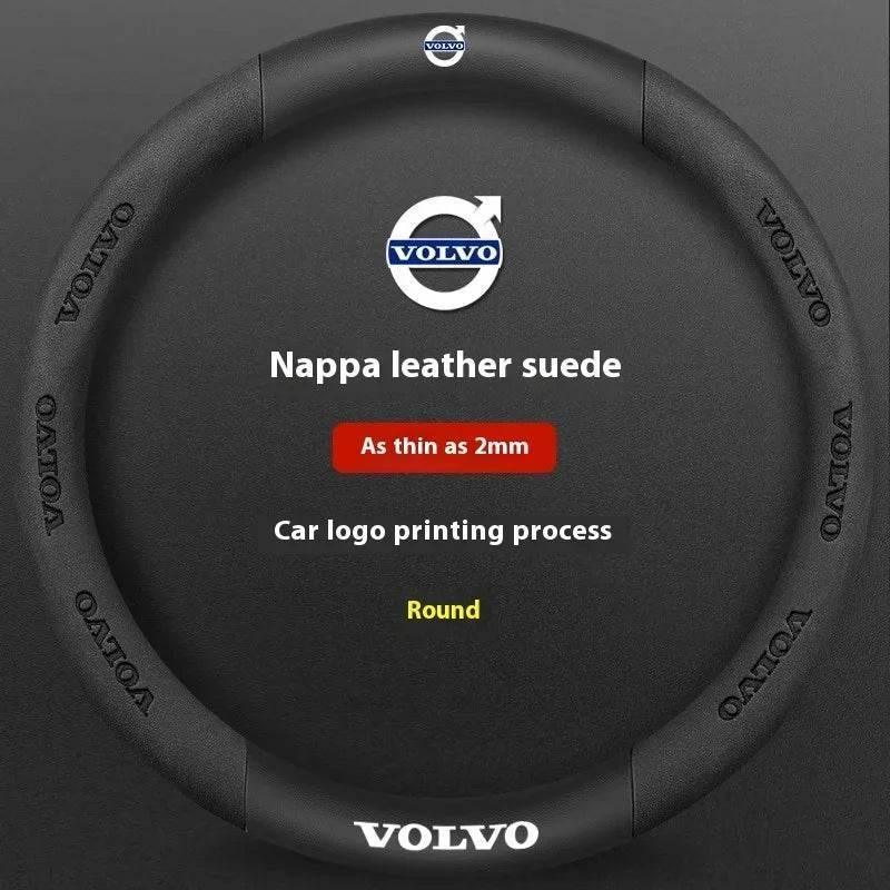 Volvo Carbon Fiber Leather Steering Wheel Cover