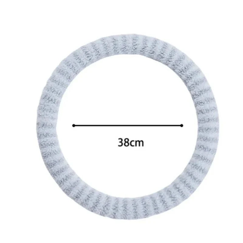 38CM Winter Plush Steering Wheel Cover - Warm Lint Fashion Car