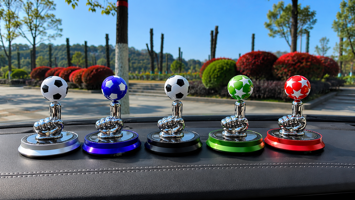 Solar Rotating Football Car Air Freshener