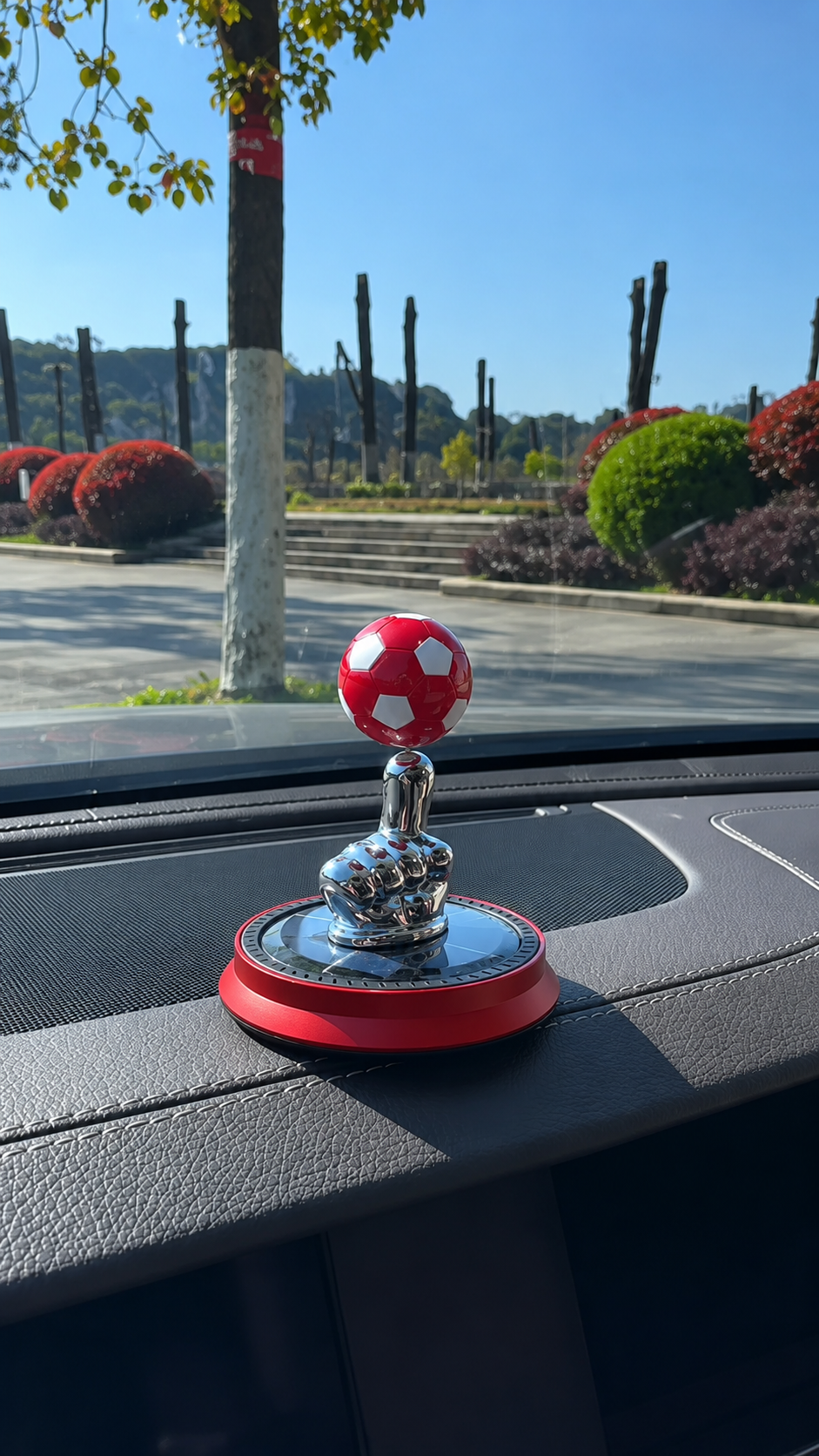Solar Rotating Football Car Air Freshener