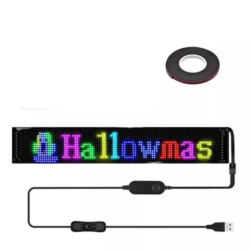 LED Car Sign, Programmable LED Matrix Panel, Flexible Screen Display Animation Message Scrolling Sign, APP Control for Cars, Shop, Bar, Party Festival