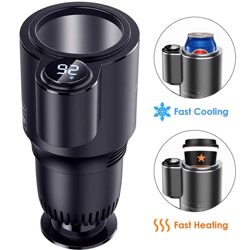 2-in-1 Smart Beverage Holder with Digital Temperature Control for Car and Home, Heating & Cooling