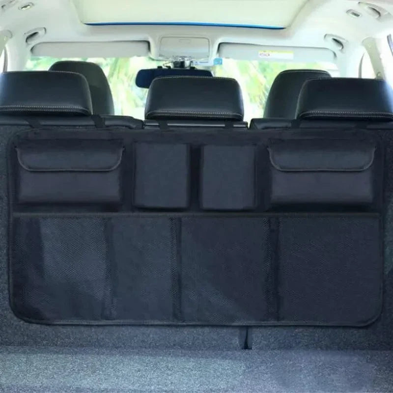 Adjustable Car Trunk Organizer with High-Capacity Storage and Multi-Use Compartments