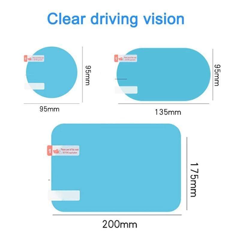 Anti-Fog Clear Film Water Repellent for Car Mirrors and Windows