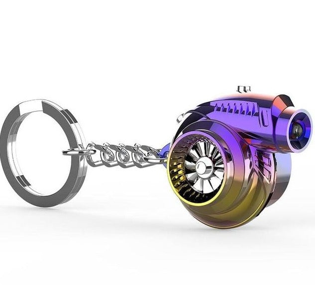 Mini Supercharger Turbo Fan Keychain 300 Lumens Flashlight with Sound Effects