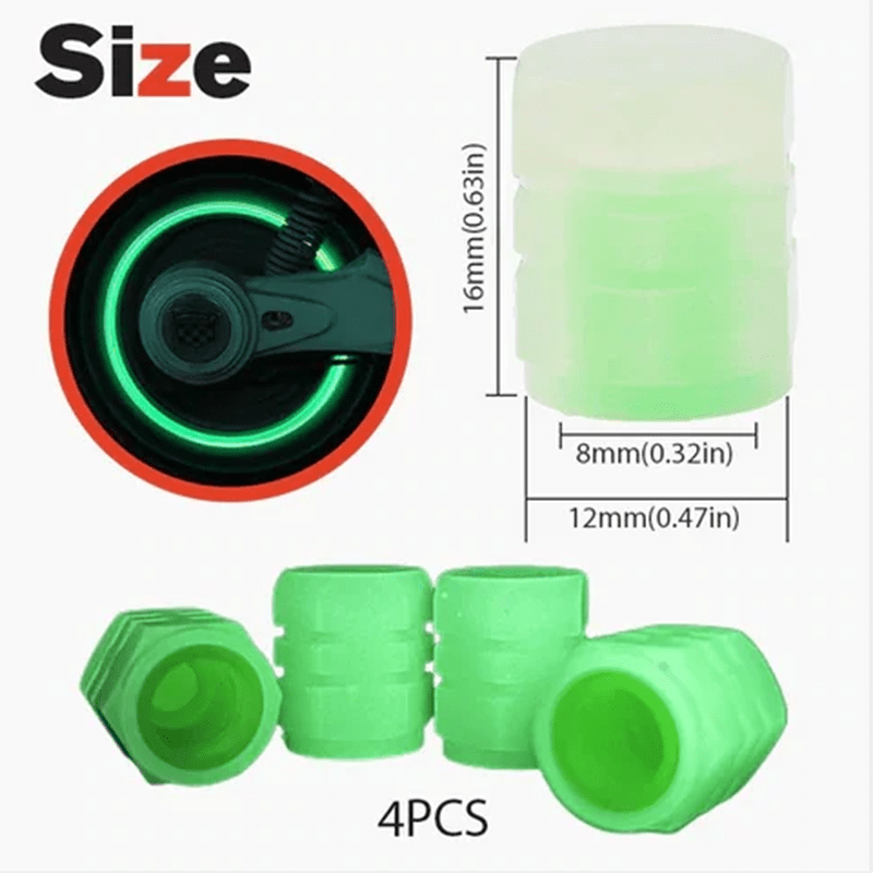 Luminous Tire Valve Caps (4 Pieces)