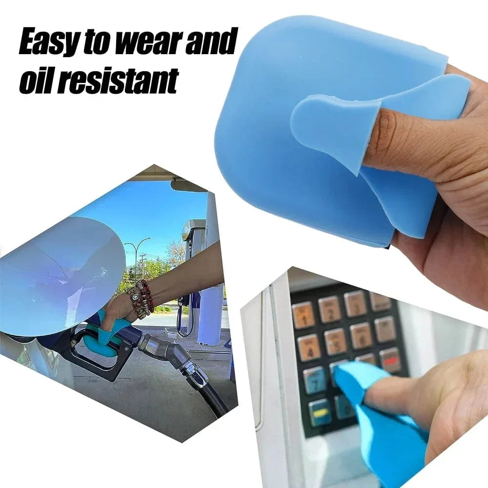 Reusable Silicone Gas Pump Gloves: Wear-resistant, Anti-Dirt, Hidden Magnetic, Auto Supplies