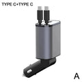 4-in-1 Retractable Super-Fast Car Charger, USB Type C Cable for iPhone & Samsung